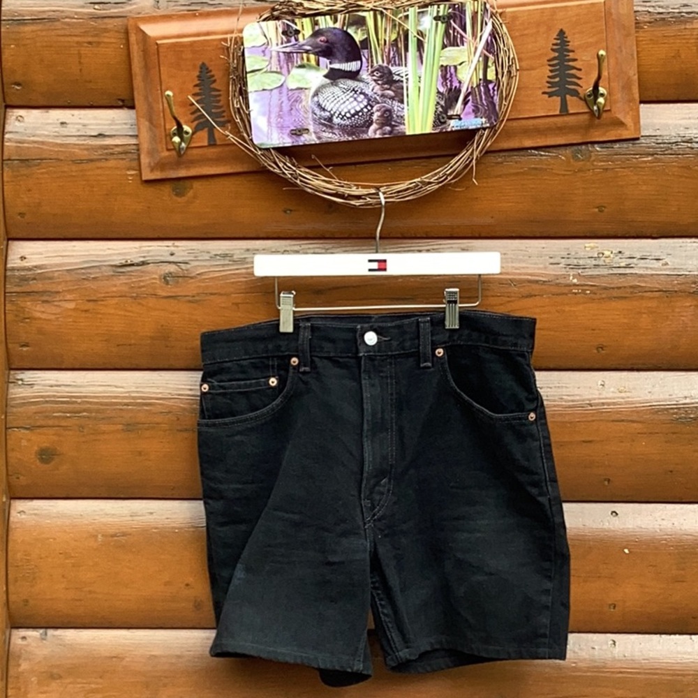 Vintage Levi’s Shorts 34 BLACK Y2K Denim SHORTS 505 DEADSTOCK